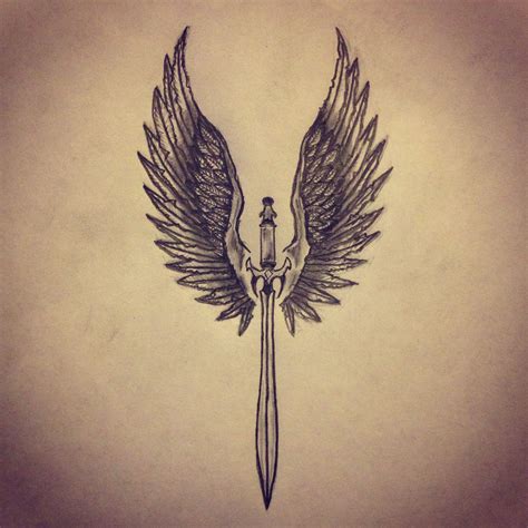 angel and sword tattoo